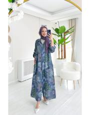 alinor ithal payetli keten gömlek indigo 2