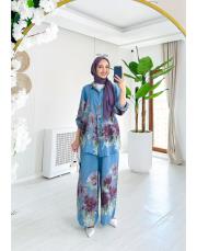 samira ithal keten takım mavi