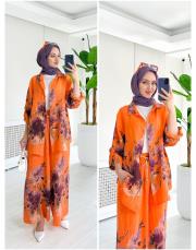 samira ithal keten takım turuncu