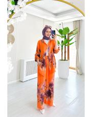 samira ithal keten takım turuncu 2