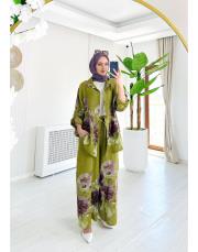 samira ithal keten takım yağyeşili 2