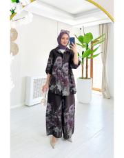 samira ithal keten takım acı kahve