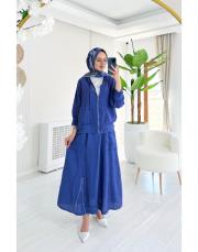 farah ithal etekli keten takım mor 2