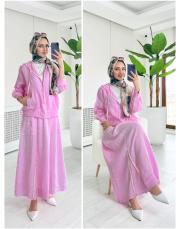 farah ithal etekli keten takım pembe