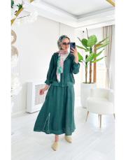 farah ithal etekli keten takım zümrüt 2