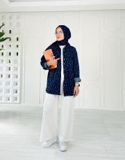 lovely taşlı kot gömlek ceket lacivert 3