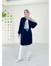 nazia diz altı sweat tunik lacivert