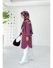 nazia diz altı sweat tunik mürdüm