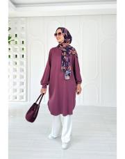 nazia diz altı sweat tunik mürdüm 2