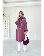 nazia diz altı sweat tunik mürdüm 3