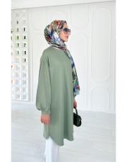 nazia diz altı sweat tunik adaçayı  3