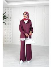 mayka fermuarlı takım mürdüm 2