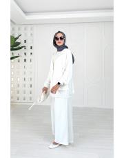 mayka fermuarlı takım ekru