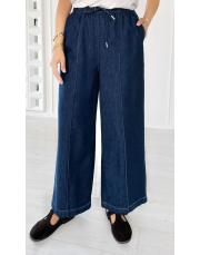 lenora denim bel lastikli pantolon lacivert