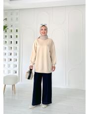alya taşlı çelik örme tunik bej 2