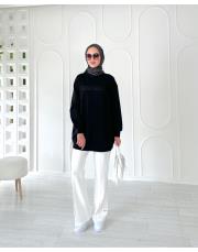 alya taşlı çelik örme tunik siyah 2