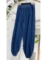 gazia %100 pamuk şalvar triko pantolon lacivert
