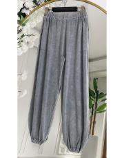 gazia %100 pamuk şalvar triko pantolon gri