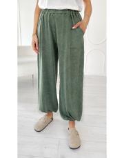 gazia %100 pamuk şalvar triko pantolon haki