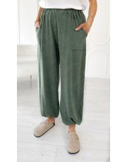 gazia %100 pamuk şalvar triko pantolon haki 2