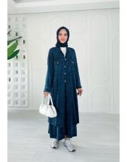 selin pamuk triko düğmeli hırka lacivert