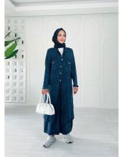 selin pamuk triko düğmeli hırka lacivert 2