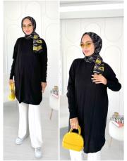 bonnica merserize tunik siyah