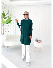 bonnica merserize tunik zümrüt