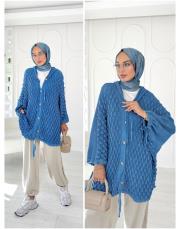 eyşa pamuk triko hırka mavi