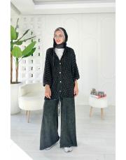 eyşa pamuk triko hırka siyah