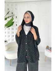 eyşa pamuk triko hırka siyah 2