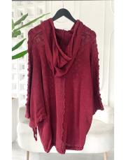 eyşa pamuk triko hırka bordo 2