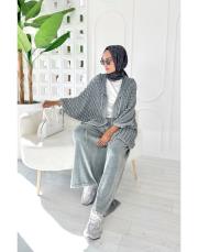 eyşa pamuk triko hırka gri