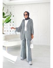 eyşa pamuk triko hırka gri 5