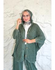 eyşa pamuk triko hırka haki 2