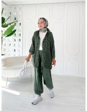 eyşa pamuk triko hırka haki 4