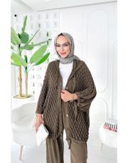 eyşa pamuk triko hırka kahve 5