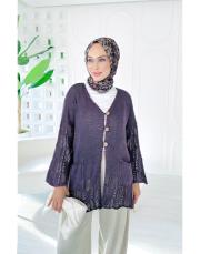 yale pamuk triko dantelli hırka mor 2