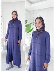 2553 pamela pamuk ip triko elbise lila