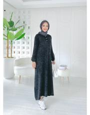 2553 pamela pamuk ip triko elbise siyah 3