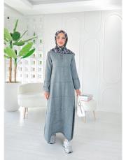 2553 pamela pamuk ip triko elbise gri 3