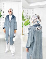 madrid chanel denim kap mavi