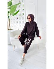 wow üç iplik tasarım spor takım acı kahve