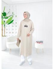 ola iki ip elbise tunik bej 2
