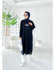 ola iki ip elbise tunik lacivert