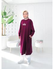 ola iki ip elbise tunik mürdüm 3