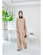 dora örme triko takım bej