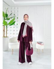 dora örme triko takım mürdüm