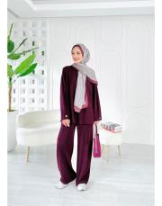 dora örme triko takım mürdüm 4