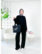 dora örme triko takım siyah